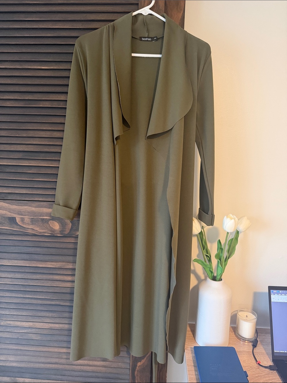 Boohoo Olive Green Longline Duster